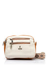 Zen Collection Multi Pocket Crossbody Bag, Off White & Tan