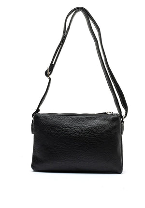 Zen Collection Triple Compartment Crossbody Bag, Black