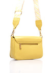 Zen Collection Pebbled Faux Leather Woven Strap Crossbody Bag, Lemon Yellow