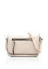Zen Collection Pebbled Faux Leather Flap Over Small Crossbody Bag, Beige