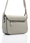 Zen Collection Pebbled Faux Leather Flap Over Small Crossbody Bag, Grey