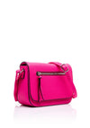 Zen Collection Pebbled Faux Leather Flap Over Small Crossbody Bag, Rose