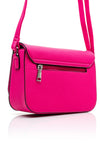 Zen Collection Pebbled Faux Leather Flap Over Small Crossbody Bag, Rose