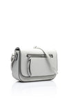 Zen Collection Pebbled Faux Leather Flap Over Small Crossbody Bag, Silver