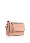 Zen Collection Pebbled Faux Leather Flap Over Small Crossbody Bag, Pink