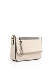 Zen Collection Pebbled Faux Leather Flap Over Medium Crossbody Bag, Beige