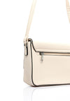 Zen Collection Pebbled Faux Leather Flap Over Medium Crossbody Bag, Beige