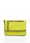 Zen Collection Pebbled Faux Leather Flap Over Medium Crossbody Bag, Lime Green