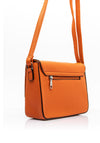 Zen Collection Pebbled Faux Leather Flap Over Medium Crossbody Bag, Orange