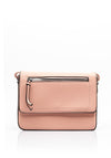 Zen Collection Pebbled Faux Leather Flap Over Medium Crossbody Bag, Pink