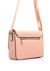 Zen Collection Pebbled Faux Leather Flap Over Medium Crossbody Bag, Pink