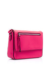 Zen Collection Pebbled Faux Leather Flap Over Medium Crossbody Bag, Rose