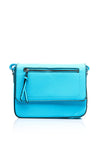 Zen Collection Pebbled Faux Leather Flap Over Medium Crossbody Bag, Water Blue