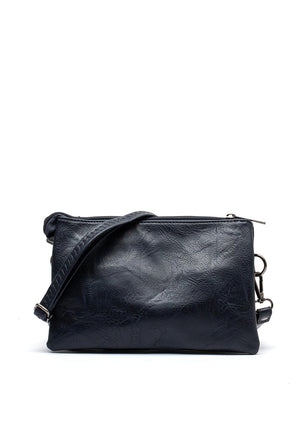 Zen Collection Zipped Shoulder Bag, Navy
