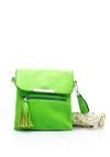 Zen Collection Flap Over Woven Strap Crossbody Bag, Lime Green