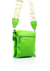 Zen Collection Flap Over Woven Strap Crossbody Bag, Lime Green