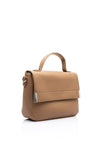 Zen Collection Faux Pebbled Leather Flap Over Grab Bag, Mud