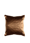 Fullshire Contrast Piped Velvet Cushion 43x43cm, Brown