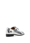 Dancing Matilda Trapeze Metallic Star Brogues, Silver & Black