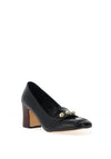 Dancing Matilda Trapeze Patent Heeled Loafers, Black