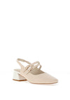 Dancing Matilda Double Strap Heeled Pumps, Cream