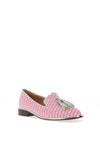 Dancing Matilda Trapeze Weave Effect Flat Shoes, Pink