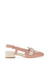 Dancing Matilda Buckle Detail Heeled Pumps, Salmon Pink
