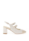 Dancing Matilda Trapeze Double Strap Heeled Shoes, White