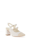 Dancing Matilda Trapeze Double Strap Heeled Shoes, White