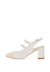 Dancing Matilda Trapeze Double Strap Heeled Shoes, White