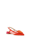 Dancing Matilda Trapeze Colour Block Sling Back Flat Shoes, Orange