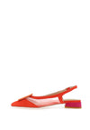 Dancing Matilda Trapeze Colour Block Sling Back Flat Shoes, Orange