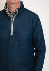 Daniel Grahame Quarter Zip Sweatshirt, Dark Blue Melange