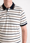 Daniel Grahame Striped Polo Shirt, Ecru Multi