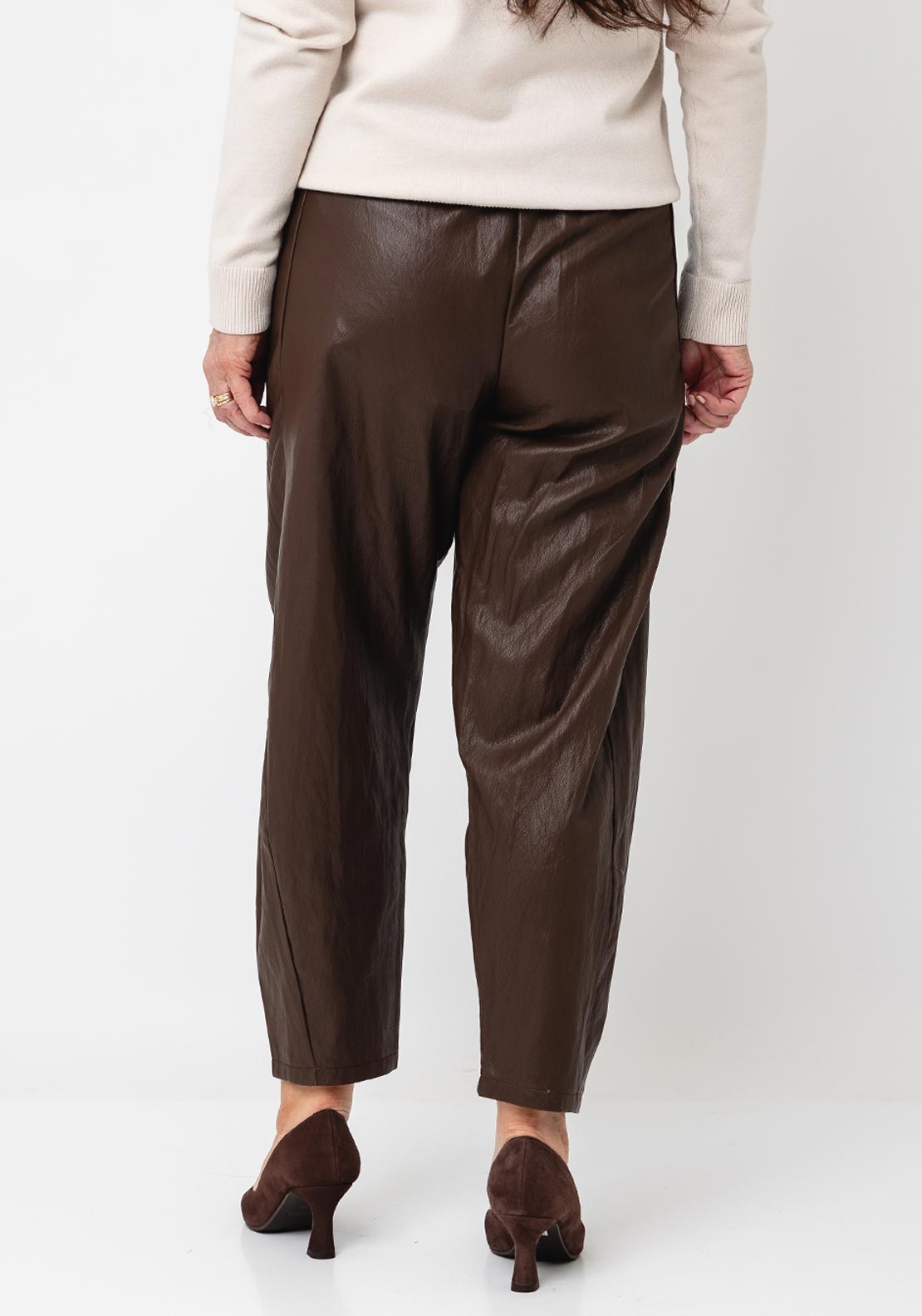 DARLING PVC CROPPED BARREL TROUSER