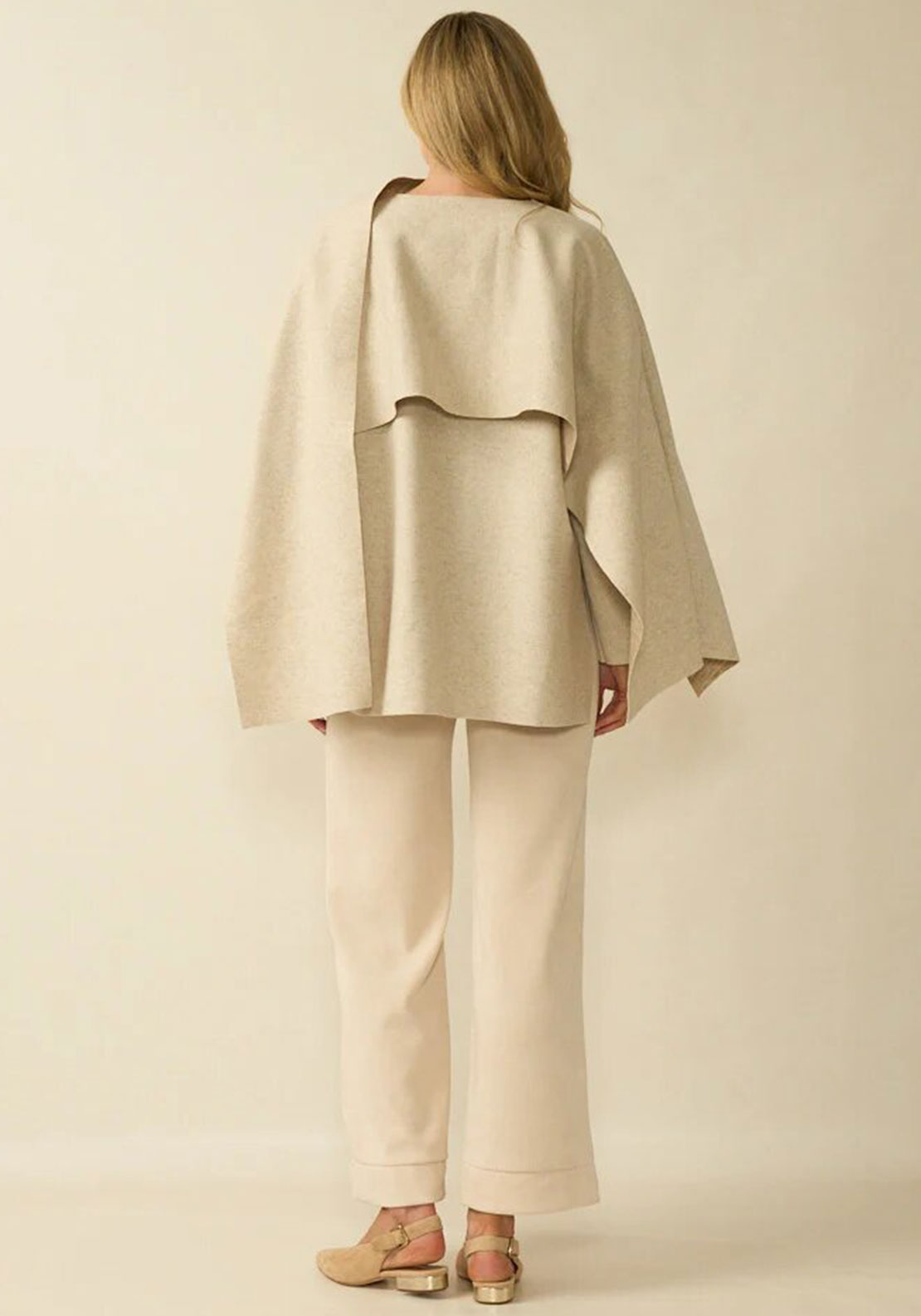 d.e.c.k by Decollage One Size Draped Cape, Beige
