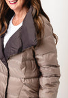 D.E.C.K by Decollage Reversible Padded Coat, Taupe and Brown