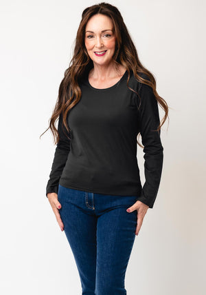 d.e.c.k by Decollage Jersey Fitted Top, Black