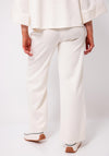 d.e.c.k by Decollage Ribbed Wide Leg Trousers, Cream
