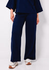 d.e.c.k by Decollage Ribbed Wide Leg Trousers, Navy