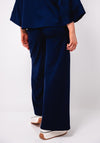 d.e.c.k by Decollage Ribbed Wide Leg Trousers, Navy