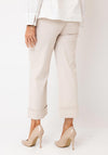 d.e.c.k by Decollage Turned Up Hem Wide Leg Trousers, Beige