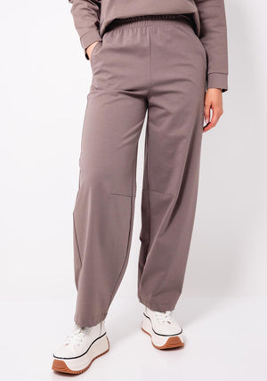 d.e.c.k by Decollage Wide Leg Joggers, Taupe