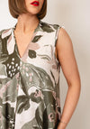 d.e.c.k by Decollage One Size Abstract Floral Print Dress, Green