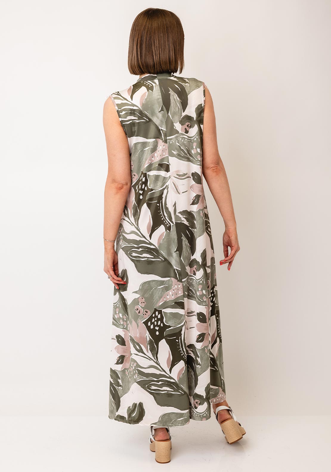 d.e.c.k by Decollage One Size Abstract Floral Print Dress, Green