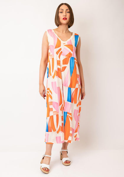 d.e.c.k by Decollage One Size Abstract Print Dress, Multi Coloured