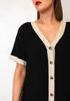 d.e.c.k By Decollage Relaxed Button Down Dress, Black