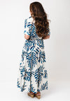 D.E.C.K by Decollage One Size Leaf Print Tiered Shirt Dress, Navy