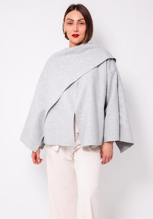 d.e.c.k by Decollage One Size Draped Cape, Grey