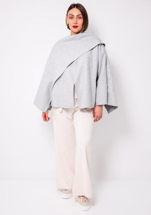 d.e.c.k by Decollage One Size Draped Cape, Grey